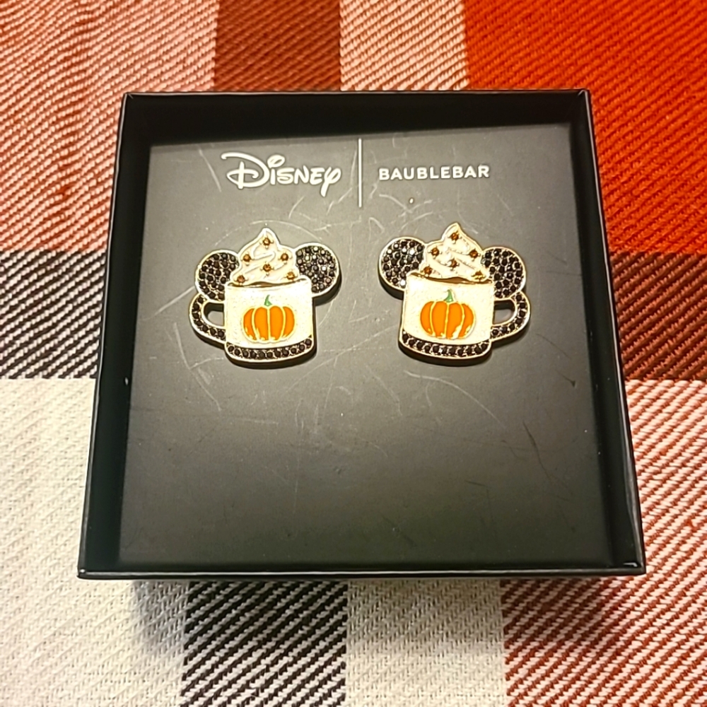 Disney X Baublebar Mickey Pumpkin Spice Mug Stud Earrings